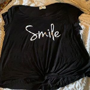 2X black “smile” Tee